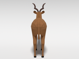 low poly cartoon greater kudu antelope 3Dモデル