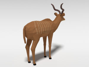 low poly cartoon greater kudu antelope 3Dモデル