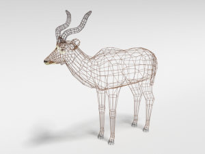 low poly cartoon greater kudu antelope 3Dモデル