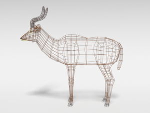 low poly cartoon greater kudu antelope 3Dモデル