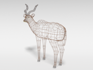 low poly cartoon greater kudu antelope 3Dモデル