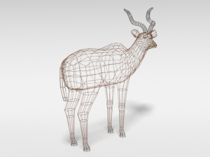 low poly cartoon greater kudu antelope 3Dモデル