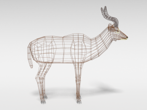 low poly cartoon greater kudu antelope 3Dモデル
