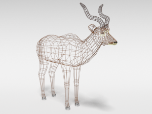 low poly cartoon greater kudu antelope 3Dモデル
