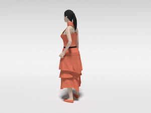 low poly long dress woman 3D-Modell