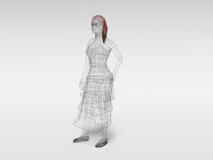low poly long dress woman 3D-Modell