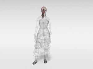 low poly long dress woman 3D-Modell