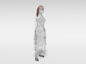 low poly long dress woman 3D-Modell