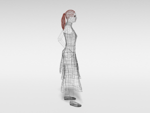 low poly long dress woman 3D-Modell