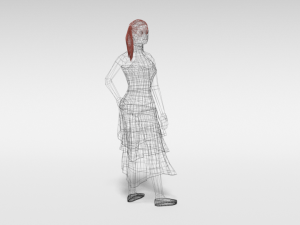 low poly long dress woman 3D-Modell