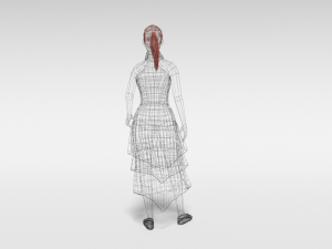 low poly long dress woman 3D-Modell
