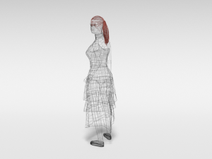 low poly long dress woman 3D-Modell