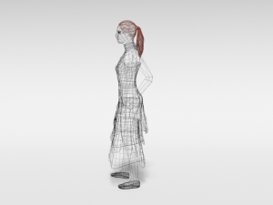 low poly long dress woman 3D-Modell