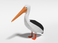 Low Poly Cartoon Pelican 3D Model