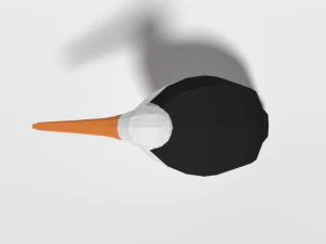 low poly cartoon pelican 3D Model