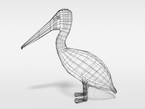 low poly cartoon pelican Modelo 3D