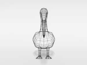 low poly cartoon pelican 3D Model
