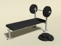 Low Poly Cartoon Weight Bench 3D Model