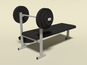 low poly cartoon weight bench Modelo 3D