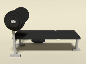 low poly cartoon weight bench Modelo 3D