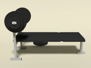 low poly cartoon weight bench 3D Model