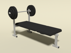 low poly cartoon weight bench Modelo 3D