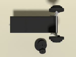 low poly cartoon weight bench Modelo 3D
