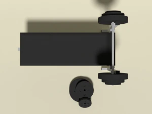 low poly cartoon weight bench 3D Model