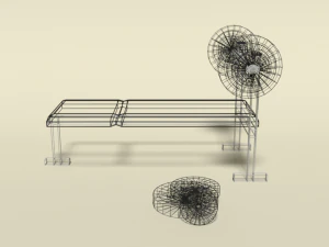 low poly cartoon weight bench 3D Model