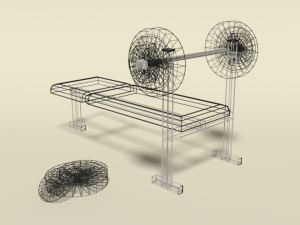 low poly cartoon weight bench Modelo 3D