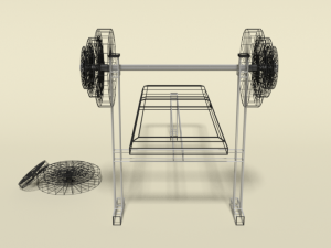 low poly cartoon weight bench Modelo 3D