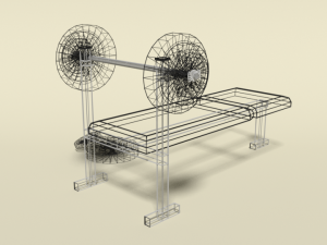 low poly cartoon weight bench Modelo 3D