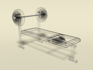 low poly cartoon weight bench Modelo 3D