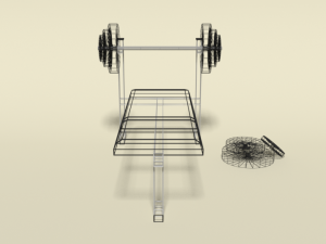 low poly cartoon weight bench Modelo 3D