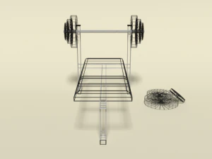low poly cartoon weight bench 3D Model