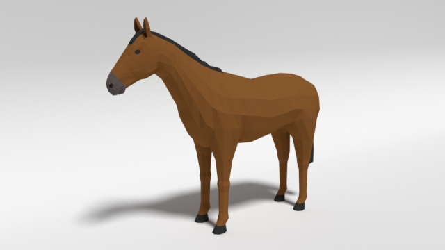 low poly cartoon horse Modello 3D .c4d .max .obj .3ds .fbx .stl .blend 