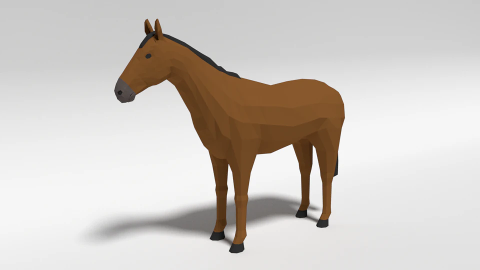 low poly cartoon horse 3D Model .c4d .max .obj .3ds .fbx .stl .blend