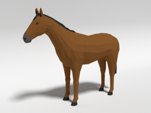 low poly cartoon horse 3Dモデル