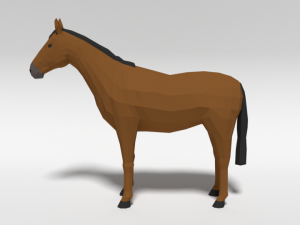 low poly cartoon horse Modello 3D