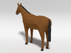 low poly cartoon horse Modello 3D