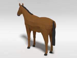low poly cartoon horse 3D Model