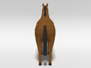 low poly cartoon horse Modello 3D