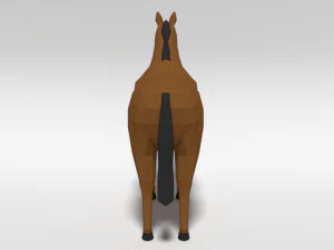 low poly cartoon horse 3D Model