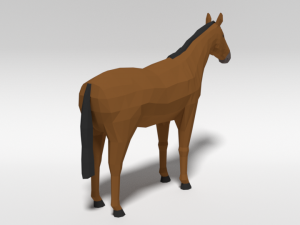 low poly cartoon horse Modello 3D