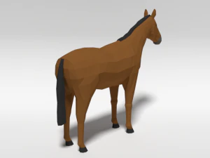 low poly cartoon horse 3D Model