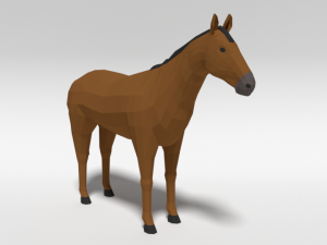 low poly cartoon horse Modello 3D
