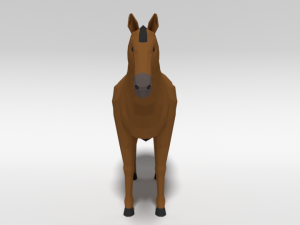 low poly cartoon horse Modello 3D