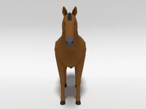 low poly cartoon horse 3D Model