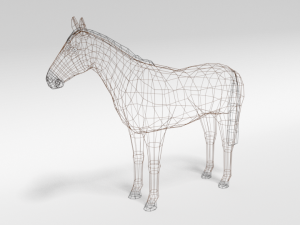 low poly cartoon horse Modello 3D