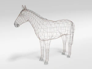 low poly cartoon horse 3D Model